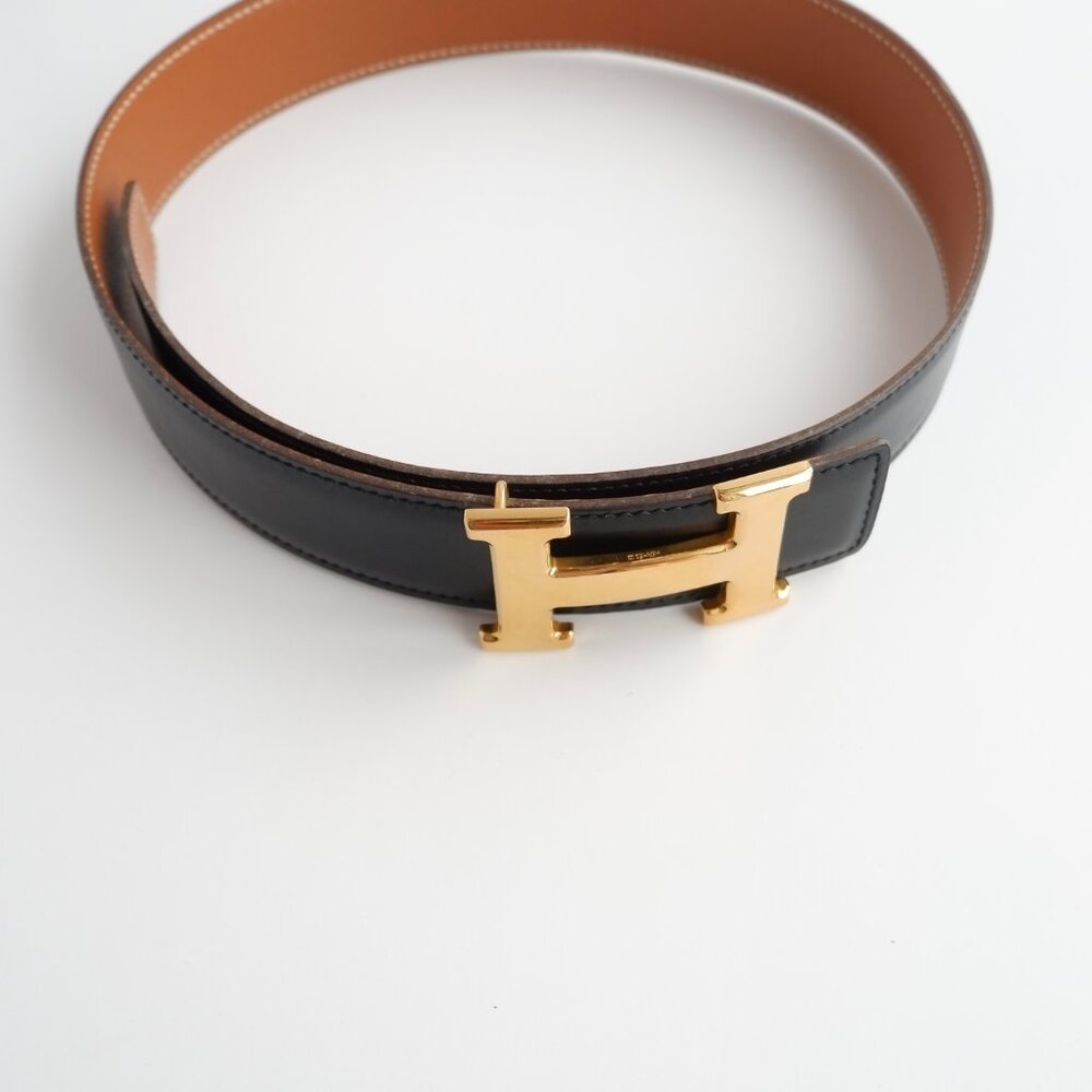 Authentic Preowned Hermes Black/ Brown H Belt GHW - 65 - Picture 9 of 13